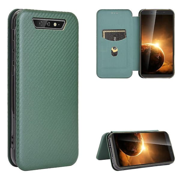 Fodral för Blackview BV5500 Plus kolfiberläder plånboksfodral flip skyddande magnetiskt lock etui