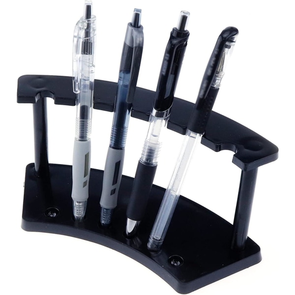 Plastpenneholder sort 6-slots lodret pennedisplaystativ Pen Organizer Displayholder Makeupbørstestativ