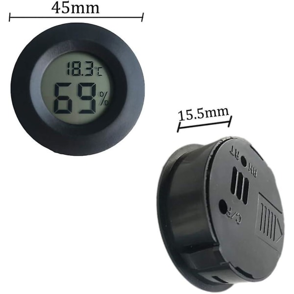 Mini digitaalinen lämpömittari - 4,5 cm, digitaalinen LCD-näyttö, musta [DB]
