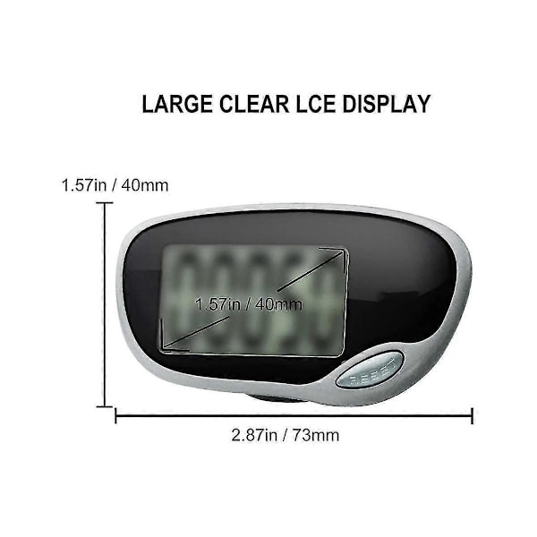 Stegräknare för promenader, exakt stegräknare med stor display och bältesklämma för män, kvinnor, barn och äldre [DB] As Shown