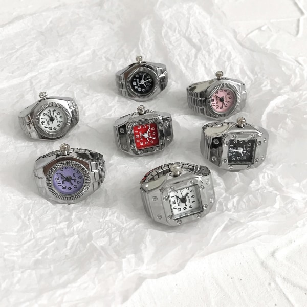Elegant Quartz Ur Ringe ] [ Fashion Curful Runde Kvadratiske Ur Ringe