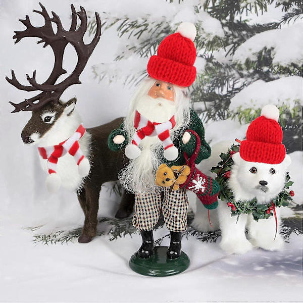 20 stk. Mini Strikket Julehat, Mini Julehalsklæde, Mini Julehat, DIY Julehat Til Dukketilbehør, Vinflasker, Jule-Go DB