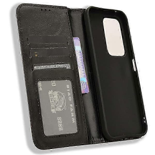 Plånbok Läderfodral med Ställ för Honor 200 Lite [DB] Black