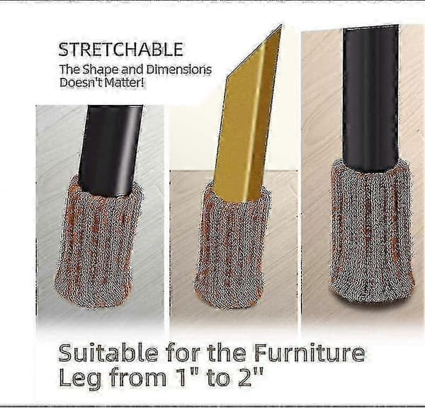 24-pack Stolsbensskydd Stickade Möbelstrumpor P20211224370 [db] Brown