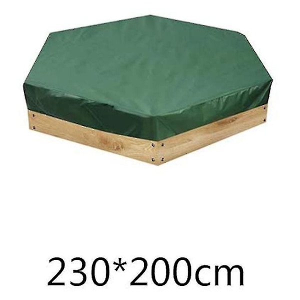 Sandlådeöverdrag Vattentät Dammtät Sandlådepoolskydd Hexagonal Grön Sandlådeöverdrag Med Dragsko [db] 230*200cm
