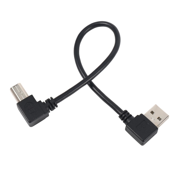 Vänstervinklad USB 2.0 A hane till vänstervinklad B hane 90 graders skrivarskannerkabel 20 cm [DB]