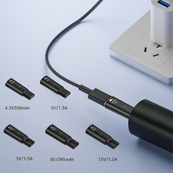 Laddare Adapter för Philips Rakapparat och Hårtrimmer Typ-C till 4.3V - Aluminiumlegering - Grå [DB] Black Style A