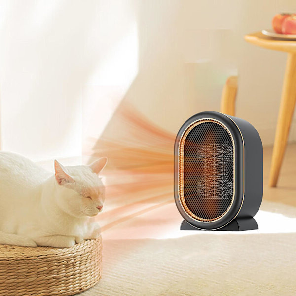 Hundkoja Värmefläkt med 2 Modulermotermostater, 800W/1200W Elektriska Husdjursvärmare Vinter, För Utomhus Hönshus Inomhus Bärbar Växthusvärme db Black
