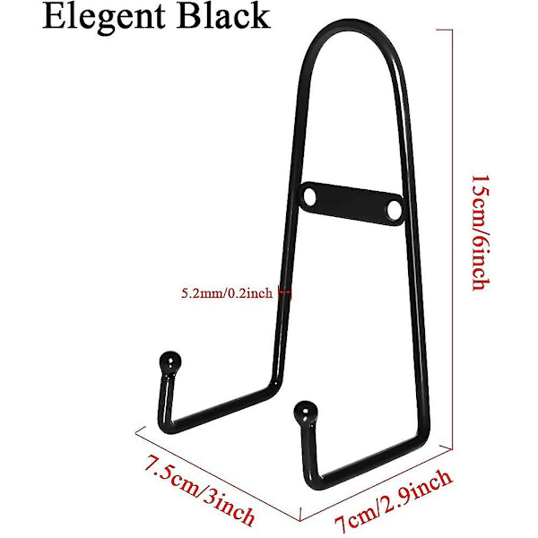 4 stk. vægmonteringsplade, medium vægstaffeli holder pladeophæng lodret pladestandsholdere vin R [db] Black