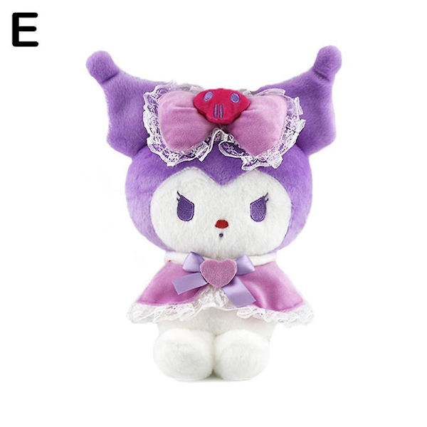 25 cm Kawaii Kuromi plysch, tecknad figur, prinsessklänning, söt och mjuk docka, present till flickor DB One-Size E