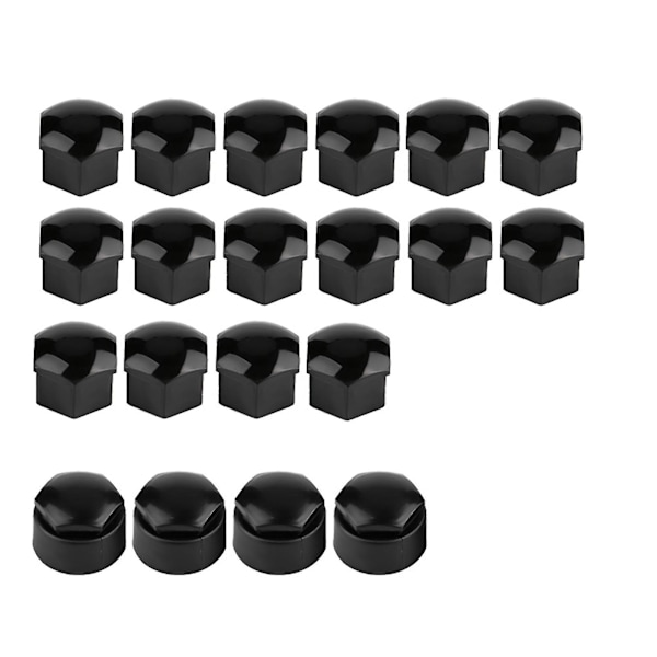 20 stk. 17 mm Møtrik Bilhjul Auto Nav Skrue Beskyttelse Tyverisikring Dæk Kapsel {Db} Black