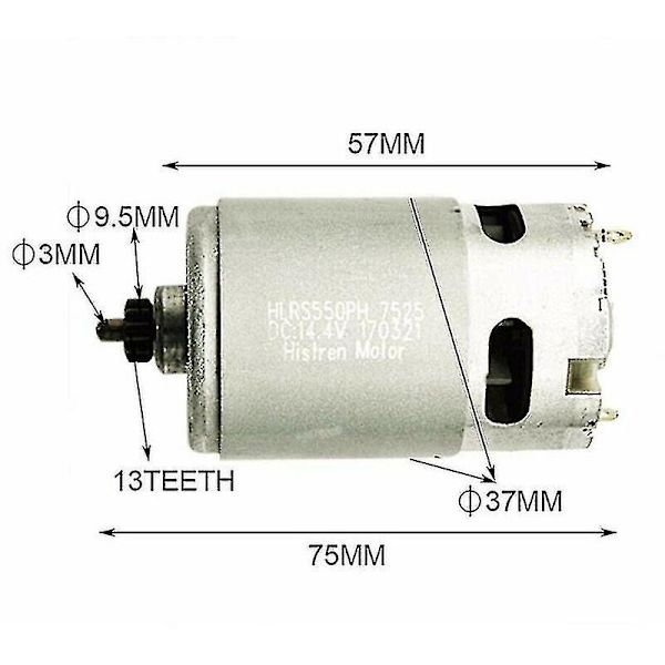 14,4v 13-tandsmotor för Bosch Gsr Gsr14.4-2-li Psr14.4 Li-2 Hållbar borrmotor reservdelar Metallkraftverktyg reservdelar Cisea tillbehör [DB]