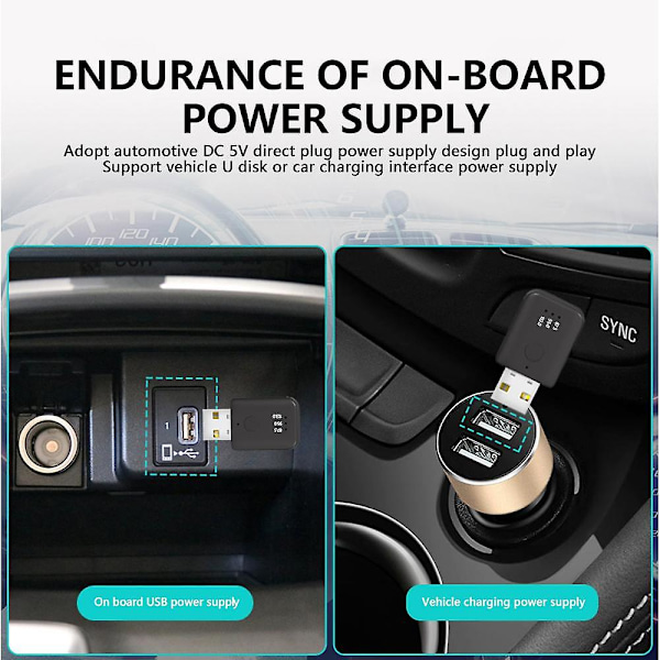 Mini Bil Bluetooth 5.1 FM01 Sender Mottaker Auto Trådløs Lydadapter For Bil FM Radio Håndsfritt Anrop USB Strøm Bilsett [db]