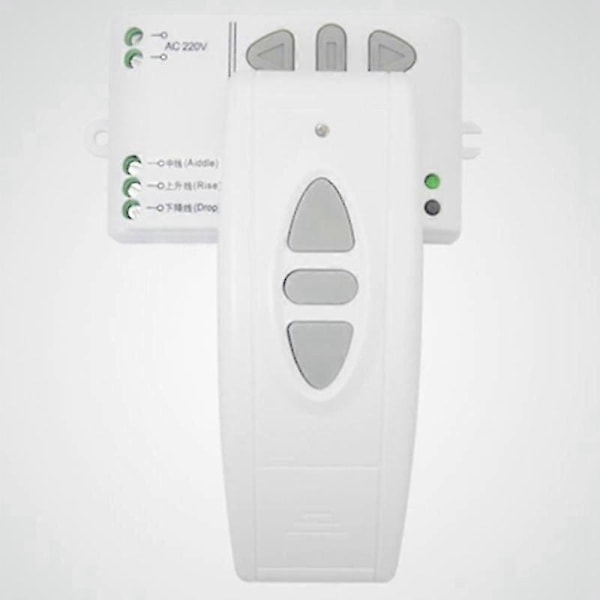 -T02 AC 220V Motor Trådlös Fjärrkontroll Switch Upp Ner Stopp Tubmotor Kontroller Framåt Bakåt TX RX Låst [DB] White