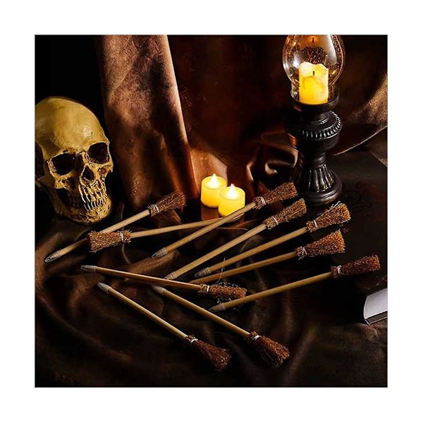 50 stk Hekse-kostespisser til Halloween - Broomstick-kulepenn - Halloween-festgaver - Hekse {db} As Shown