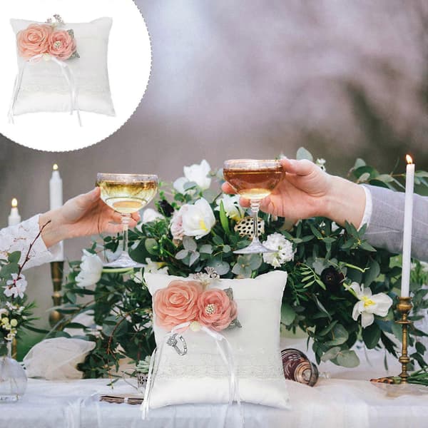 Vigselring Ficka Blomdesign Bröllopsstil Kompakt Storlek Tygmaterial 1st[DB]