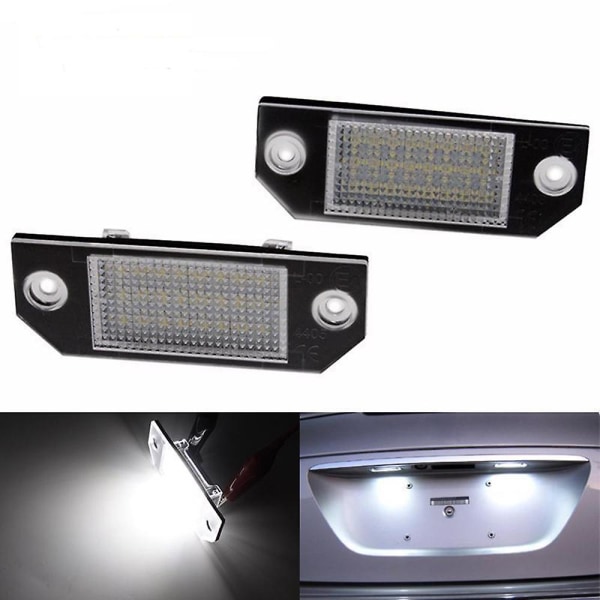 2 Pcs LED License Plate Lamp 12V White Light  Replacement for Ford Focus C-MAX MK2 [DB]