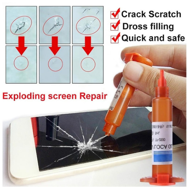 Uv-lim selvklebende lim Reparasjonsverktøy for mobiltelefoner for reparasjon av berøringsskjerm