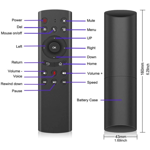 G20 Fjärrkontroll för Nvidia Shield TV Remote 2.4G Trådlös Röststyrning Sensing Air Remote Mus för PC Android TV Box