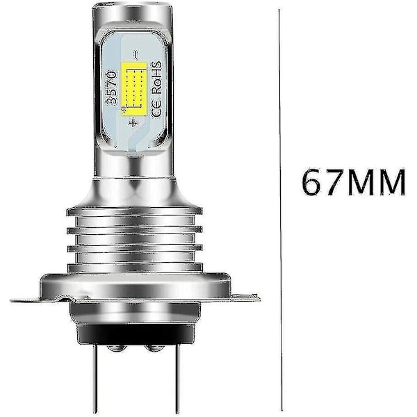 2 kpl H7 LED-ajovalot 80w 10000lm Kauko- tai lähivalolamppuja 6000k Valkoinen Ip 68 Vedenpitävä {Db}