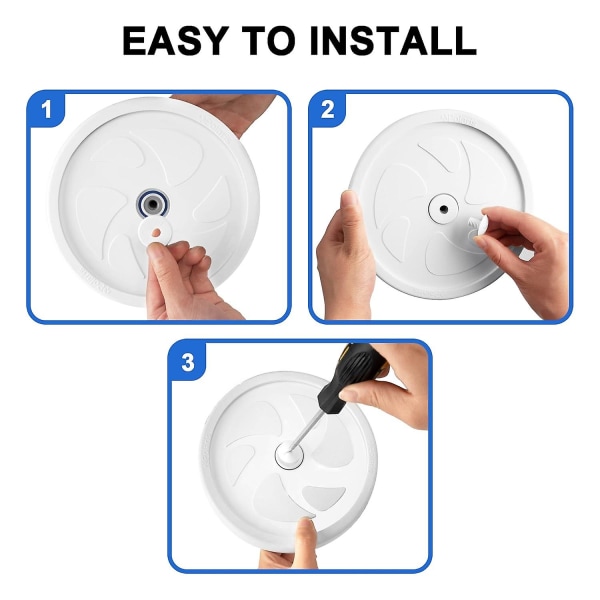 Plasticskruer til hjul (6 skruer) til Polaris Pool Cleaner 180/280 + 6 ekstra skiver C-55, hvid