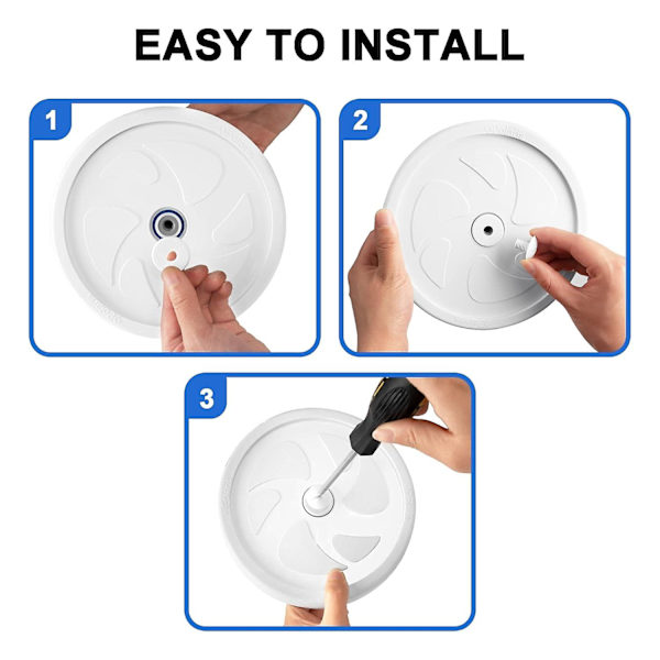 Plastskruer for hjul (6 skruer) til Polaris Pool Cleaner 180/280 + 6 ekstra skiver C-55, hvit