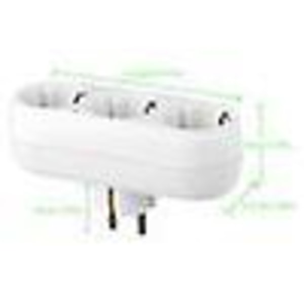 2 stk 3-veis stikkontaktadapter, 3-veis multikontakt multikontaktfordeler stikkontakter 16A/250V db