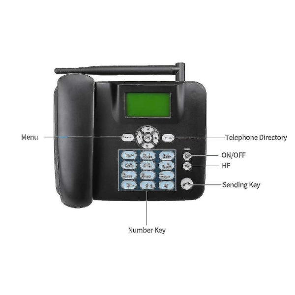 Trådlös telefon 4g skrivbordstelefon stödjer Gsm 850/900/1800/1900mhz Sim-kort sladdlös telefon med antennradio