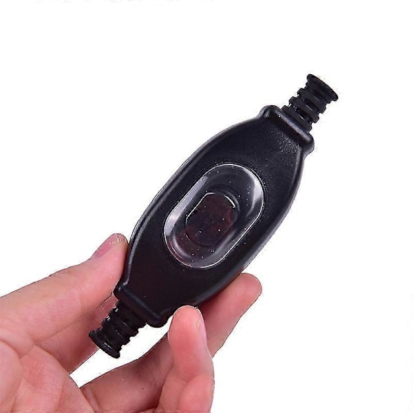 Vattentät Inline Strömbrytare IP65 Rund Kabel Dubbel Strömbrytare [DB] Black