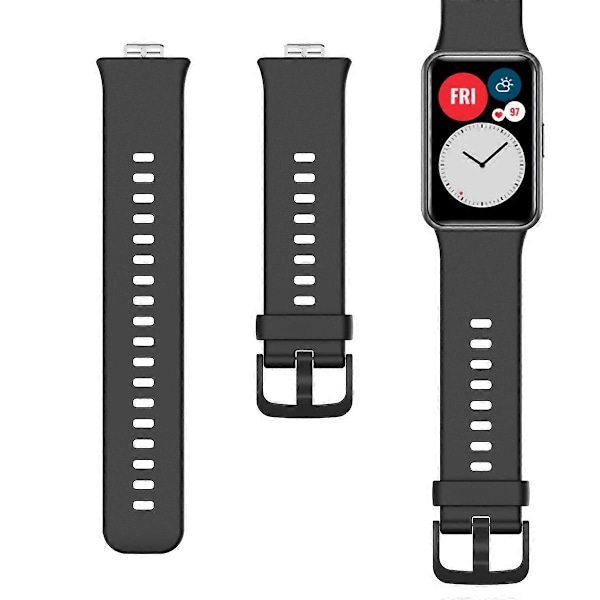 Blød silikone urrem til Huawei Watch Fit - Grøn [DB] Multicolor Black