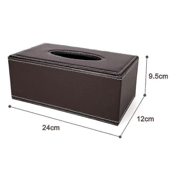 PU Läder Ansiktsservettboxhållare Standardstorlek Servettboxskydd [DB] Brown