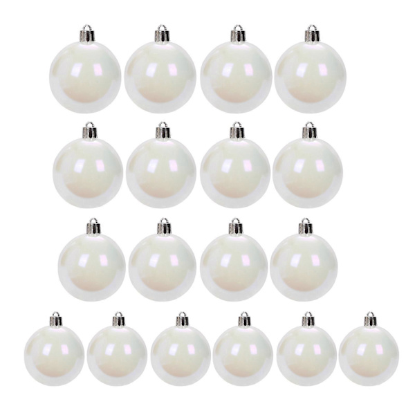 18 stk. Regnbuefargede Julekuler DIY Håndverk Halloween Kjele Potte Boble Plastkule Ornament til Juletre Bursdag Bryllup [DB] White