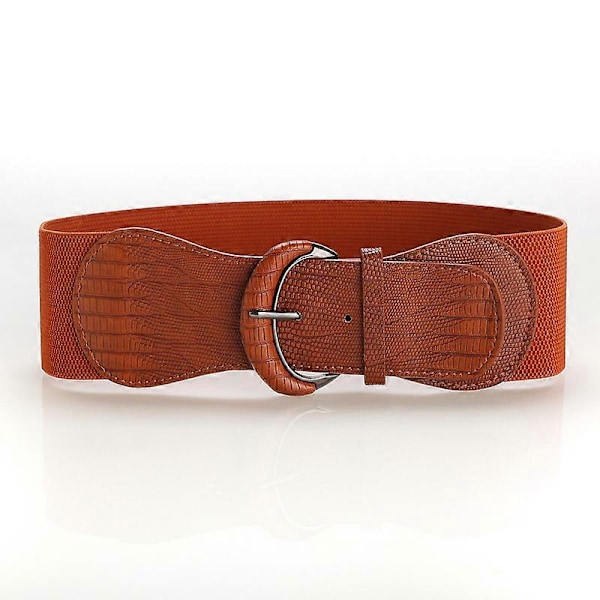 Elastisk bredt damebælte db Brown