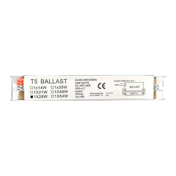 Erstatningsballast for fluorescerende lamper, energisparende for verksted og kontor [DB] 1x28W