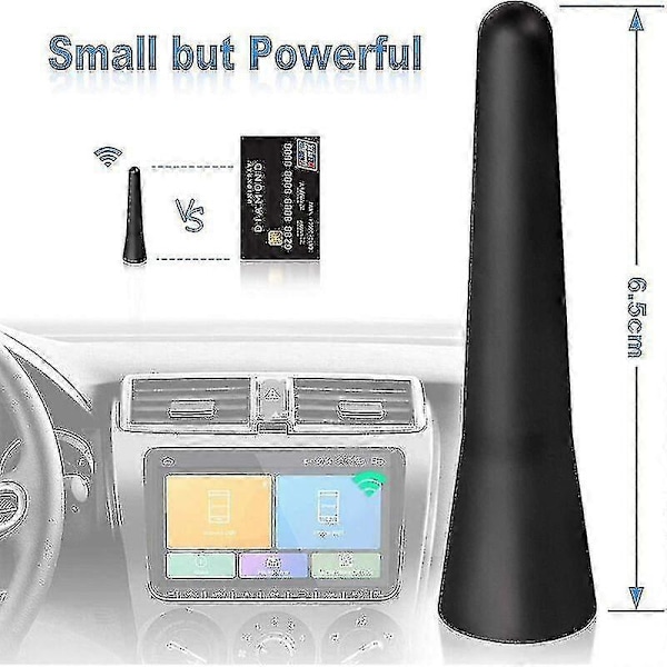 Auto FM DAB Antenne Bilradioantenne 6,5 cm Kort Mini Bilantenne Med Kraftig FM/AM/DAB Mottaksfunksjon [DB]