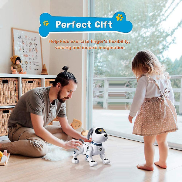 Fjernkontrollrobothundleketøy, Rc stunthundrobotleketøy for barn, interaktiv og smart dansende robotleketøy Elektronisk kjæledyrleketøy [DB]