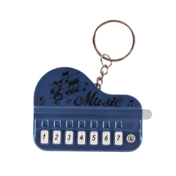 Nøkkelringanheng Mini Elektronisk Pianoform 8 Tangenter Lys Musikk Tegneserie Par Anheng Utsøkt Nøkkelring Morsom Bursdagsgave [DB] Blue1