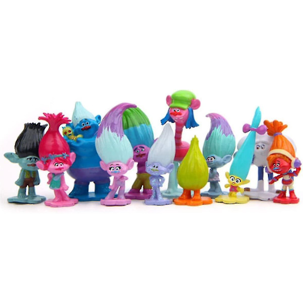 12 st Trolls leksaker Mini Troll docka Leprocauns samlarobjekt docka, S actionfigurer, tårtdekorationer Db