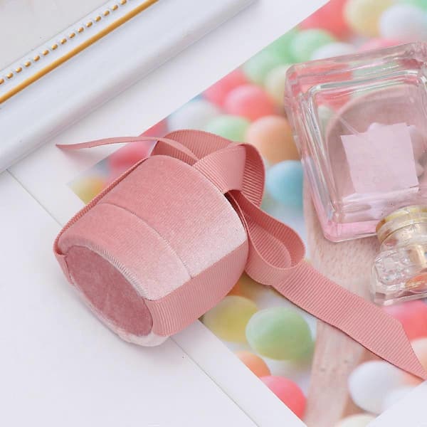 Ringopbevaringsboks Rund Organizer til smykkeopbevaring 1 stk. Pink Gave [DB]