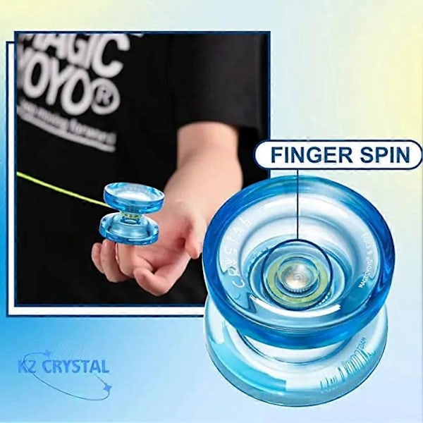 Yoyo - Magic Toy Yoyo K2, Läpinäkyvä, Värikäs, Pojille, Klassinen, Lapsuus, Pallo, Aloittelijoille db K2 Transparent Blue