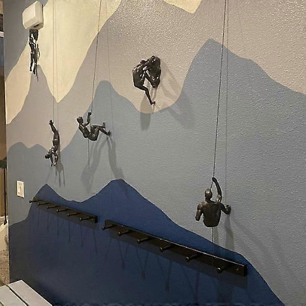 1 stk. Klatrekarakter Skulptur Vægophæng Baggrundsvæg Udendørs Sportsdekoration Kunst Kreativt Hængende Klatrestatue A (Sty db)