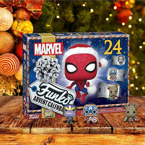 2024 Spider-Man/Star Wars Actionfigurer Modellleksaker Julkalender Jul 24 Dagar Nedräkning Blind Box Överraskningsgåva [DB] B