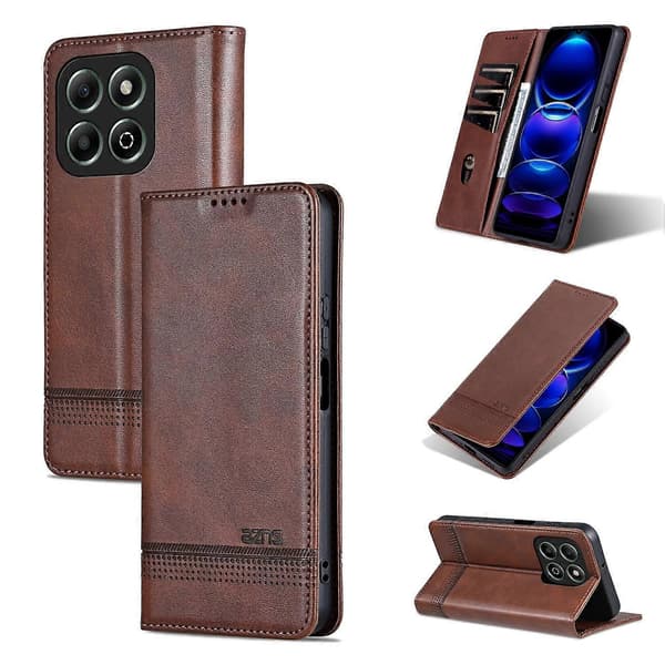 Magnetisk Kalvetekstur Etui Til Honor X6b [DB] Dark brown