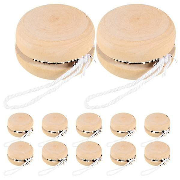 12 st Trä Yo-yo Bollar Oavslutade Yo-yo Bollar Barn DIY Yo-yo Bollar Handmålade Yo-yo Bollar [db]