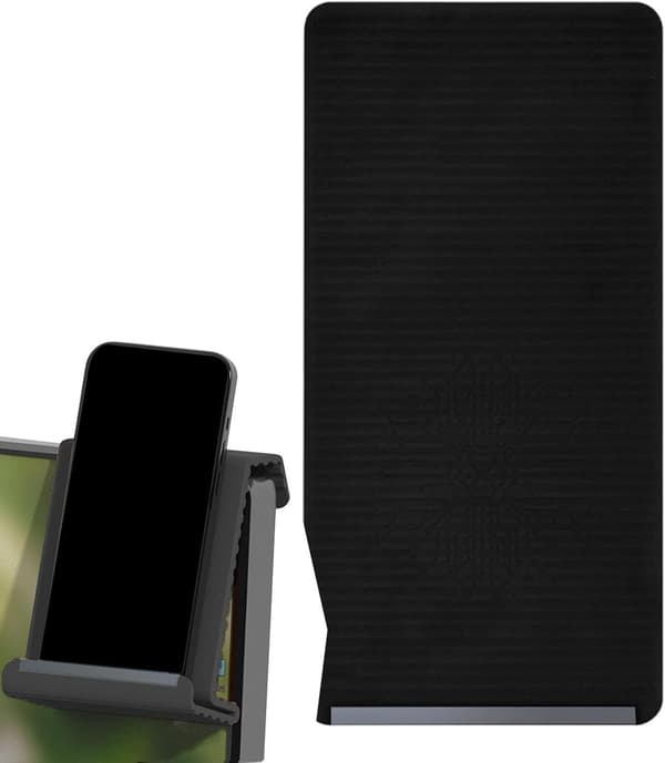 Fleksibel mediestøtte, silikontelefonstativ, justerbart bøyelig skrivebordsfeste, sammenleggbar metallgadget, solid nattbordsholder for sofa, [DB] Black