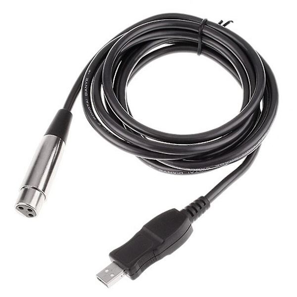 3m USB-hane till XLR-hona mikrofon USB-mikrofonlänk kabel ny [DB] black