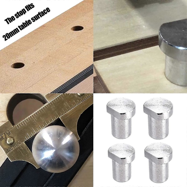2-pack snabbspännande bordsbänksklampar med 4 bänkstöd för 20 mm hål, DIY positioneringsarbetsbänkstopp och snabbklampar för 20 mm hål-CE db
