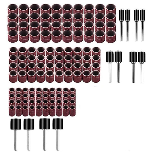 120 Delar Slipphylsor Set, Trumslippapper Set Inklusive 126 Slippapper Bälten 6 Delar Sliptrumma För Dremel Vridverktygsuperma [Db]