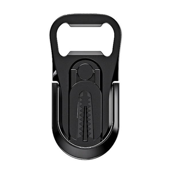 Mobiltelefonhållare Multifunktionell Bärbar Bil Luftventilationsfäste Stativ Finger Ring Bracket Flasköppnare För Smartphone Jikaix Black