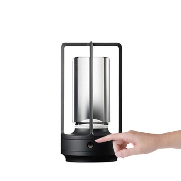 Krystall lys, tre farger oppladbar LED-lys, egnet for restauranter/soverom/barer/kafeer/campinglys-yujia [DB] Black